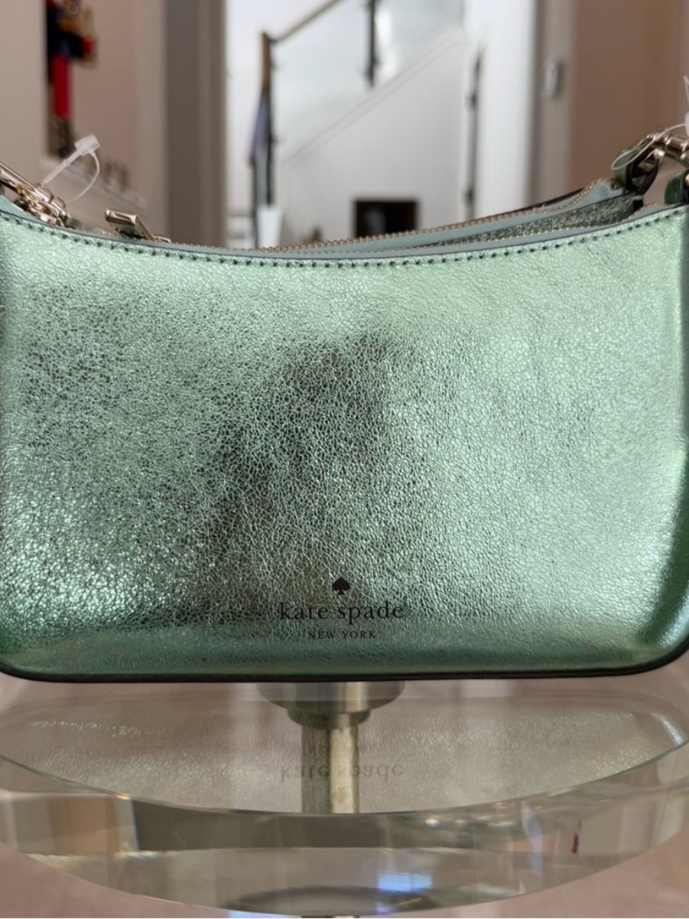 NWT Kate spade Duet Glittery Duel Green Crossbody - Picture 2 of 6
